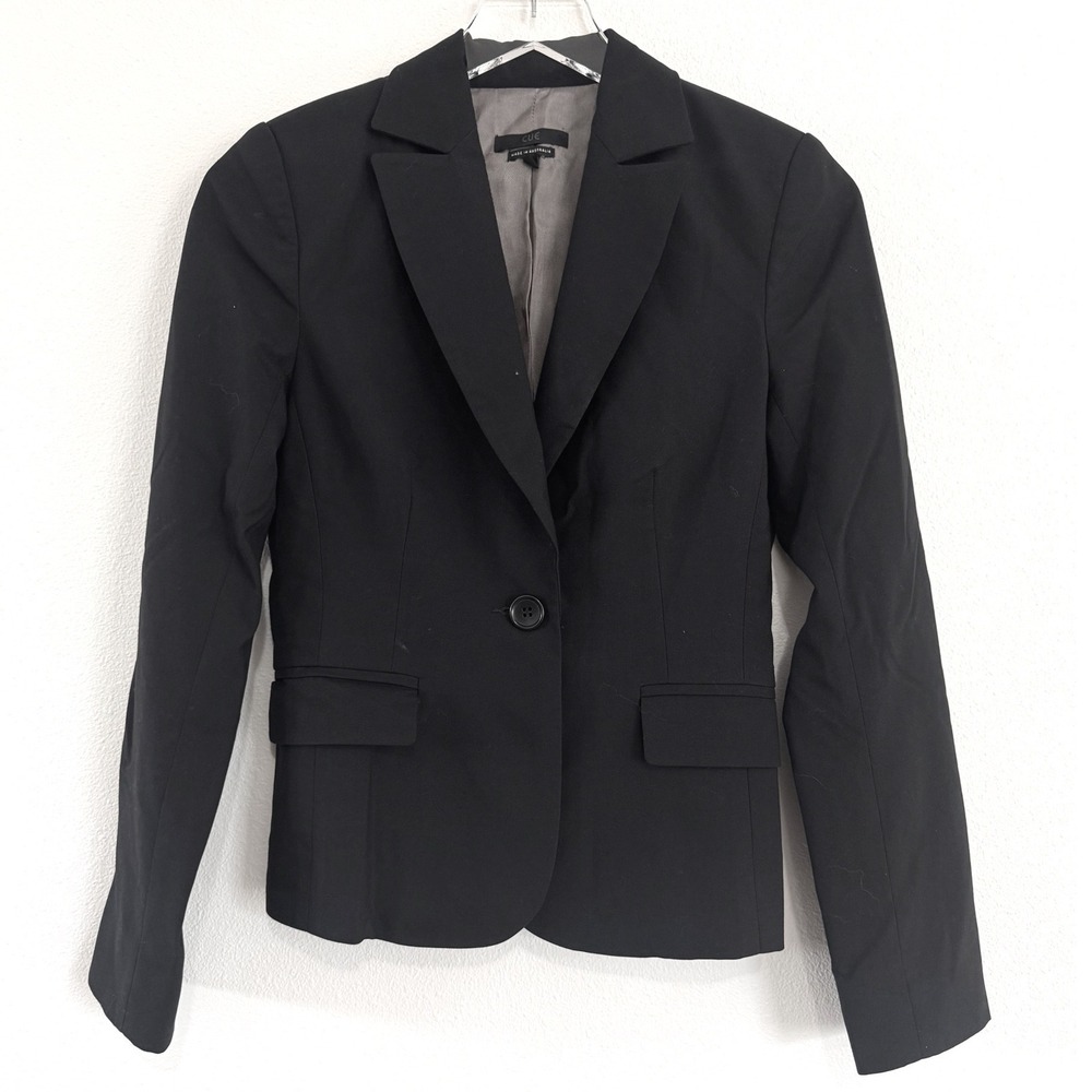 Cue Women's Black Single-Button Tailored Blazer –‎ Classic Workwear Jacket